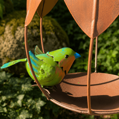 Mangeoire à oiseaux en métal à suspendre en forme de gland – H 46 cm