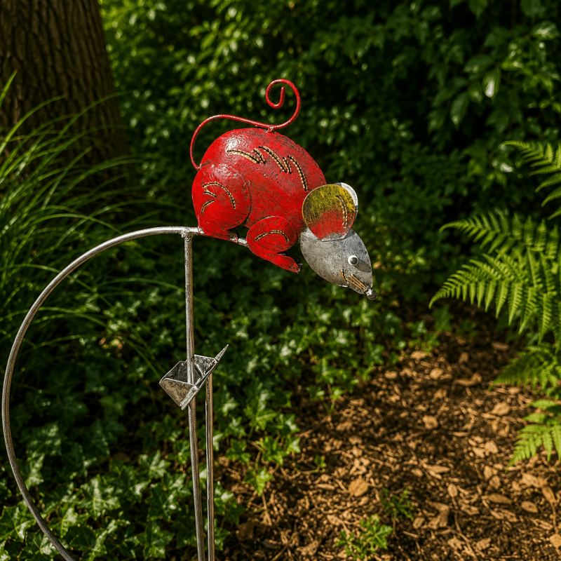 Mobile balancier souris rouge en métal – Hauteur 145 cm