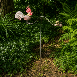 Mobile balancier coq et poule au nid en métal – 130 cm