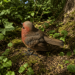 Rouge-gorge décoratif en résine à poser