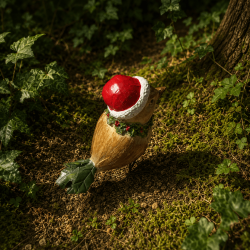 Oiseau de Noël décoratif en résine avec bonnet et écharpe