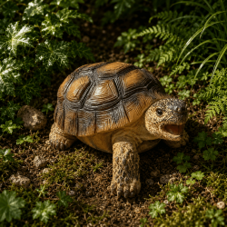 Tortue décorative en résine à la carapace brune