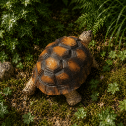 Tortue décorative en résine à la carapace brune