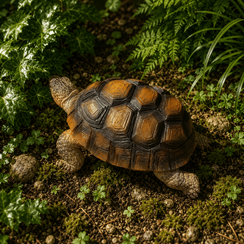 Tortue décorative en résine à la carapace brune