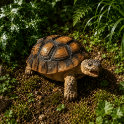 Tortue décorative en résine à la carapace brune